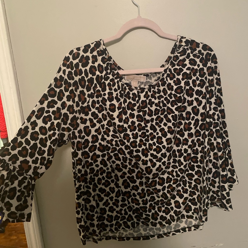 Leopard print shirt.
